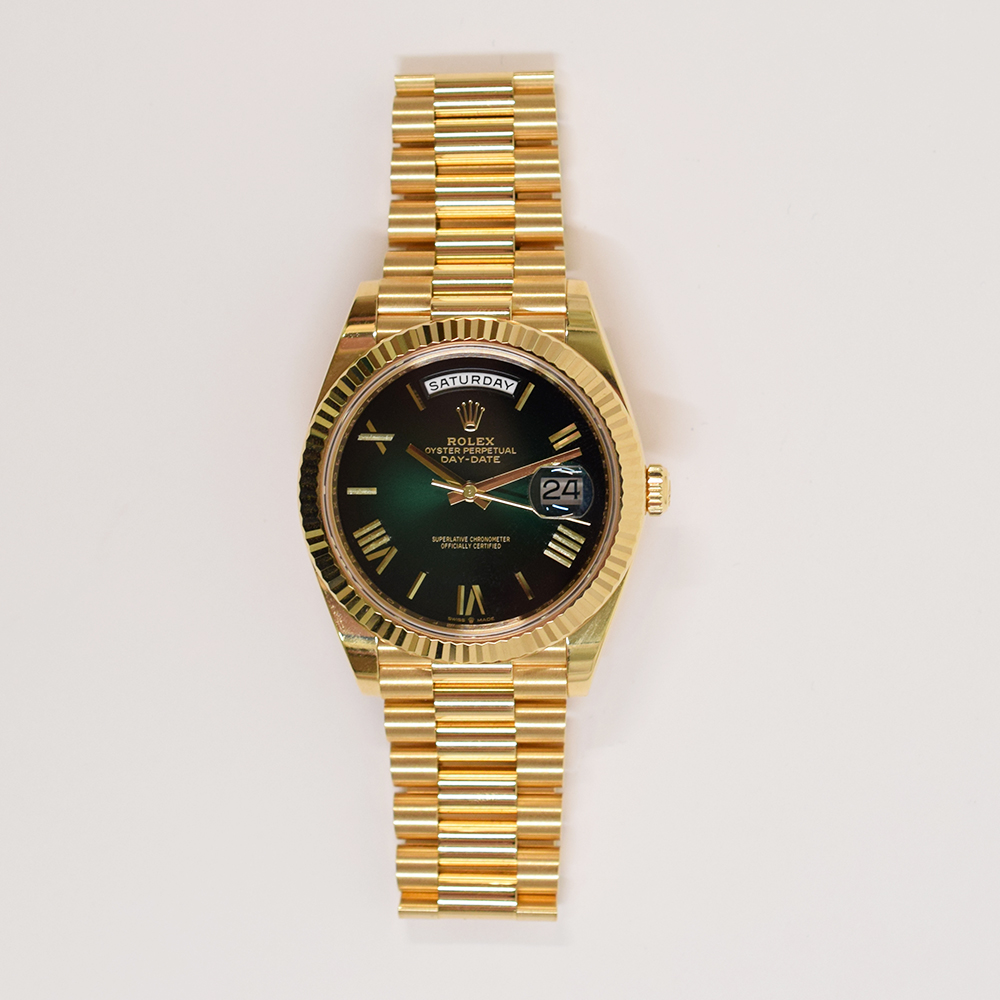 Day-Date Yellow Gold Green Ombré Dial Product Image 1