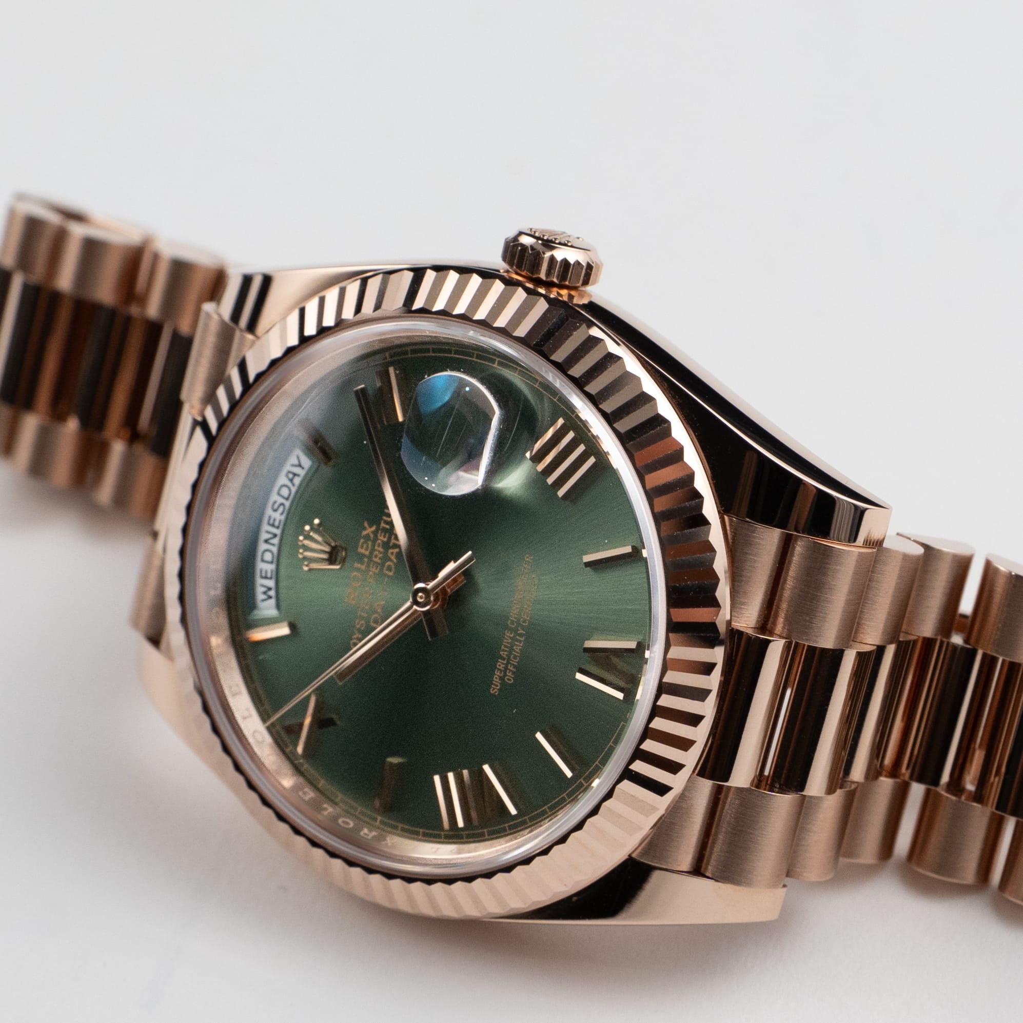 Day-Date Rose Gold Olive Dial 40mm Product Image 2