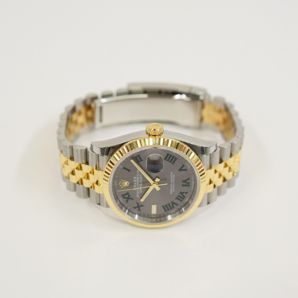Datejust "Wimbledon" Yellow Gold & Steel Jubilee Grey Dial 36mm Product Image 3