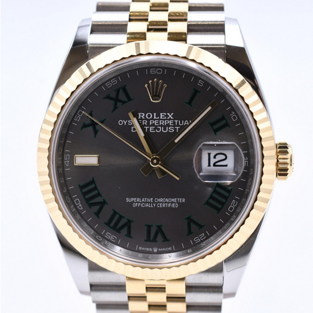 Datejust "Wimbledon" Yellow Gold & Steel Jubilee Grey Dial 36mm Product Image 2
