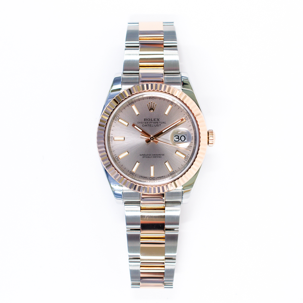 Datejust Rose Gold & Steel Jubilee Pink Dial 41mm Product Image 1
