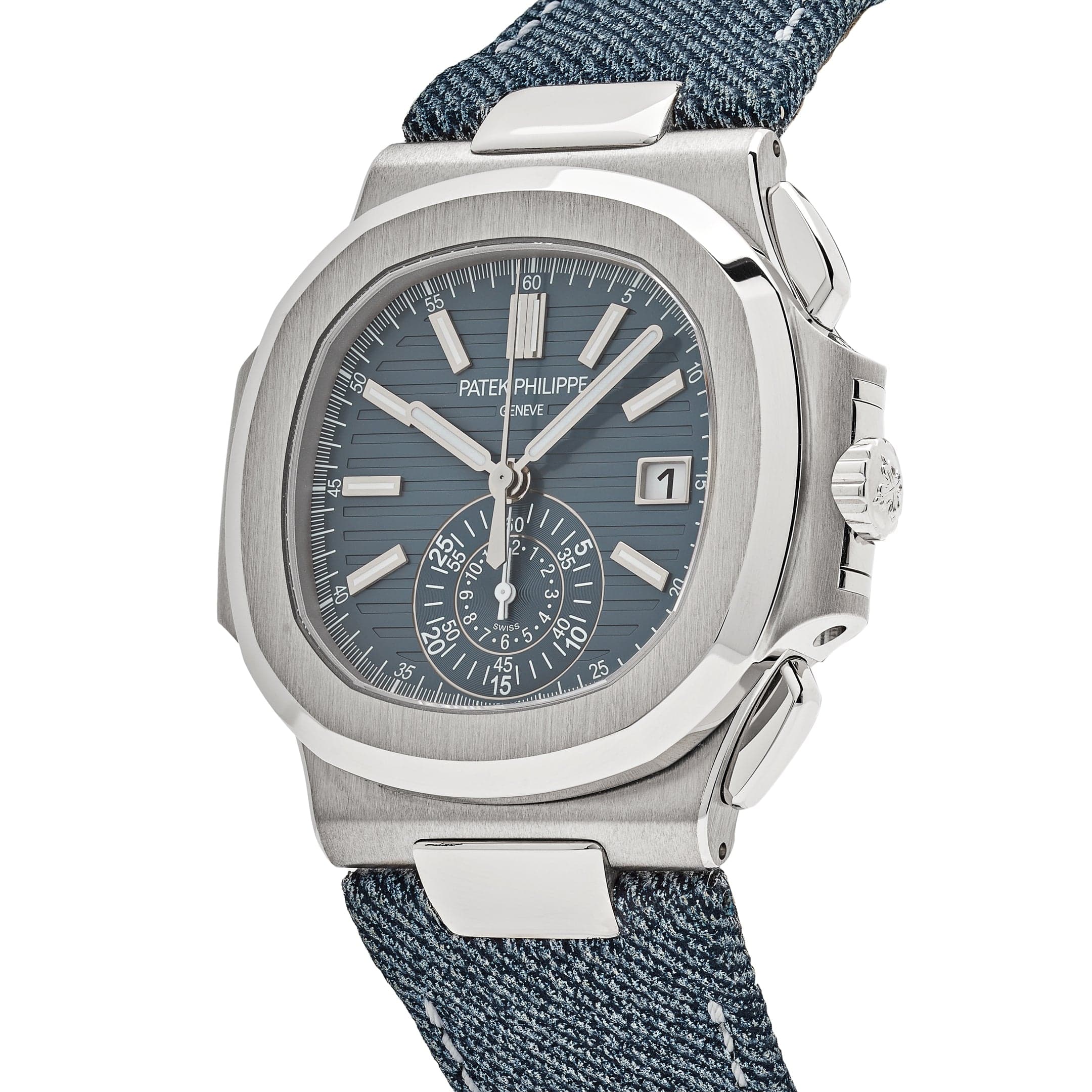 Nautilus Chronograph White Gold Blue Dial 40mm Product Image 1