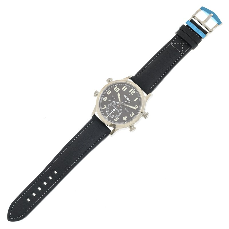 Calatrava Pilot Travel Time Alarm Platinum Black Dial 42mm Product Image 3