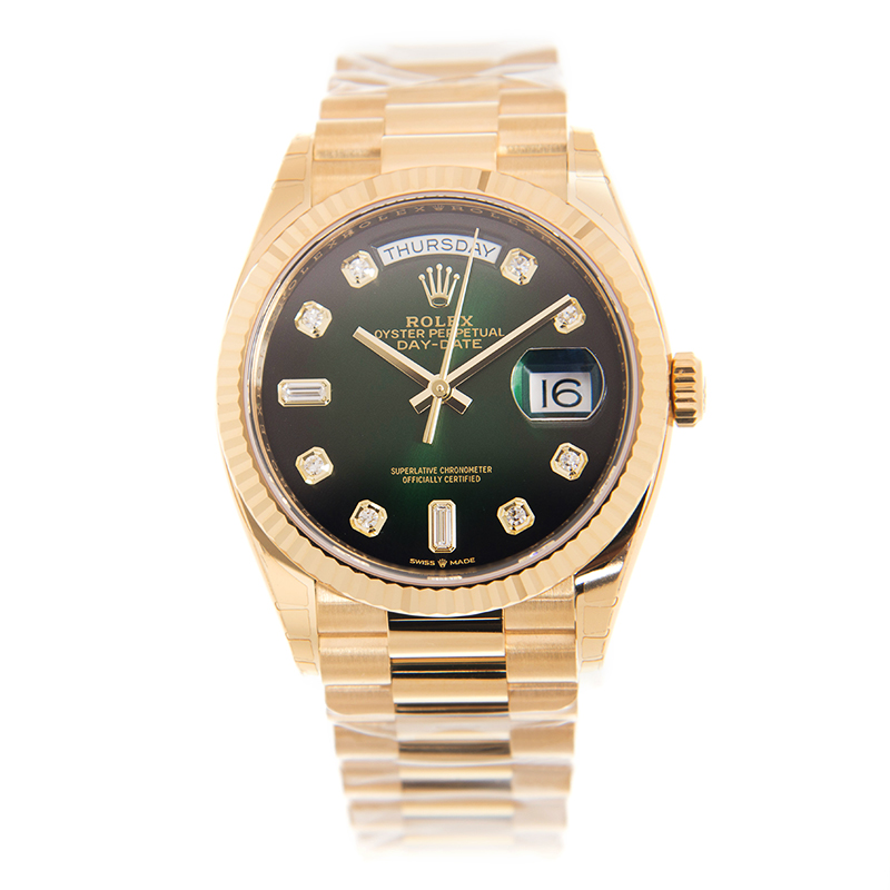 Day-Date Yellow Gold Green Dial 36mm Product Image 1