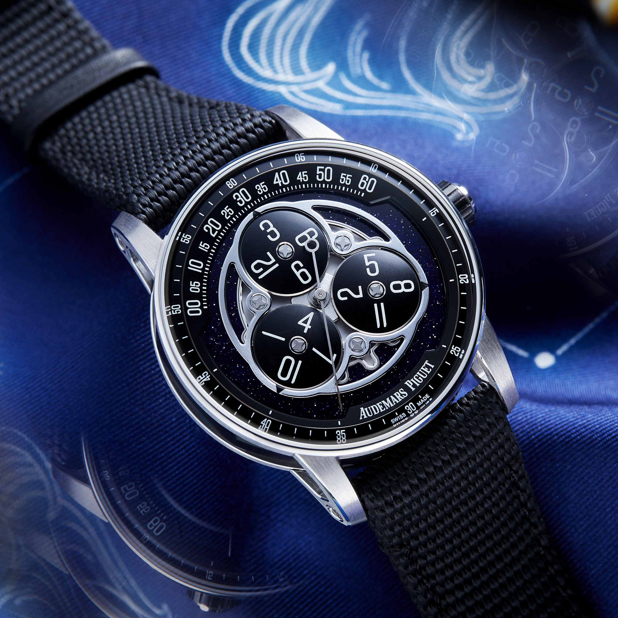 Code 11.59 Starwheel White Gold Blue Dial 41mm Product Image