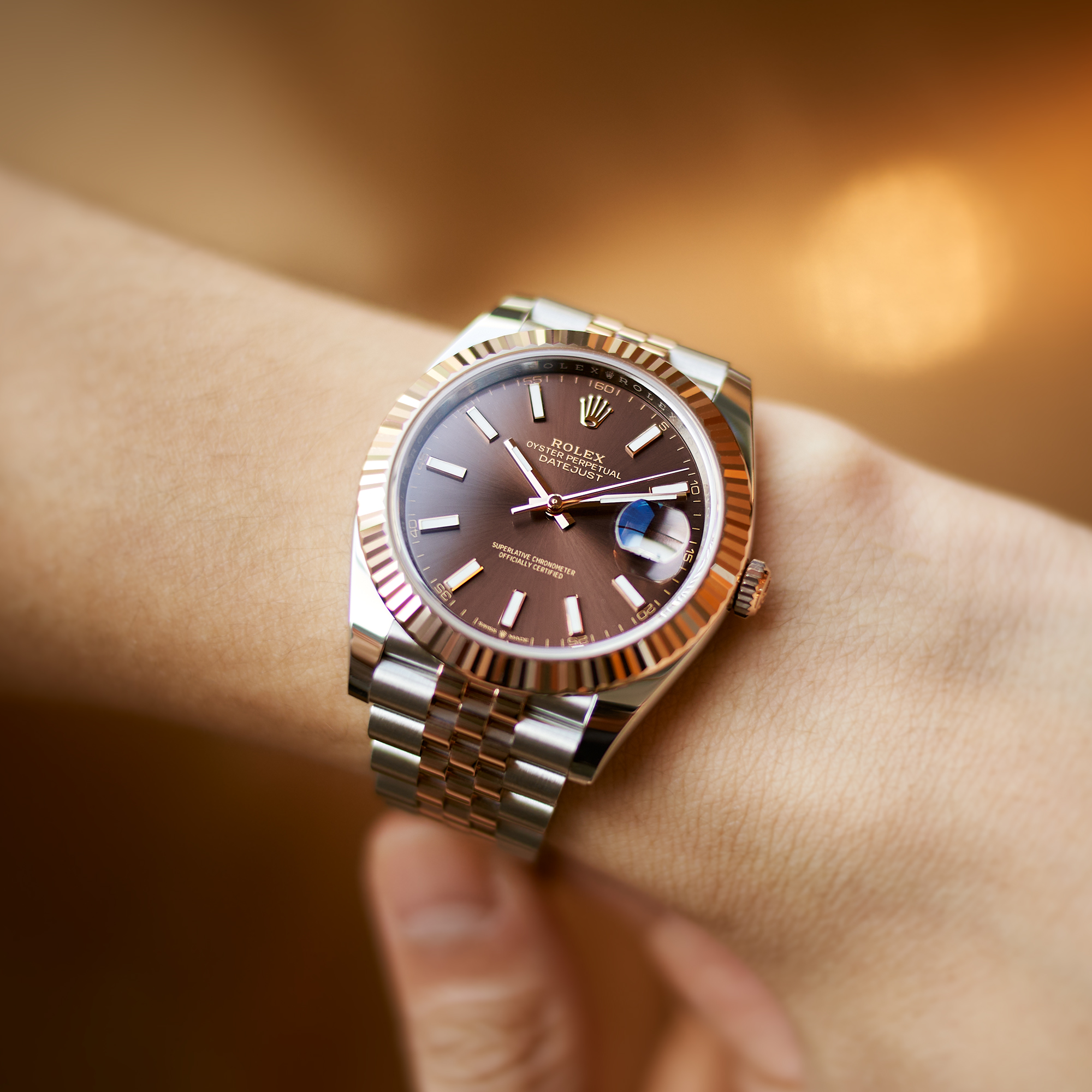 Datejust Rose Gold & Steel Jubilee Brown Dial 41mm Product Image