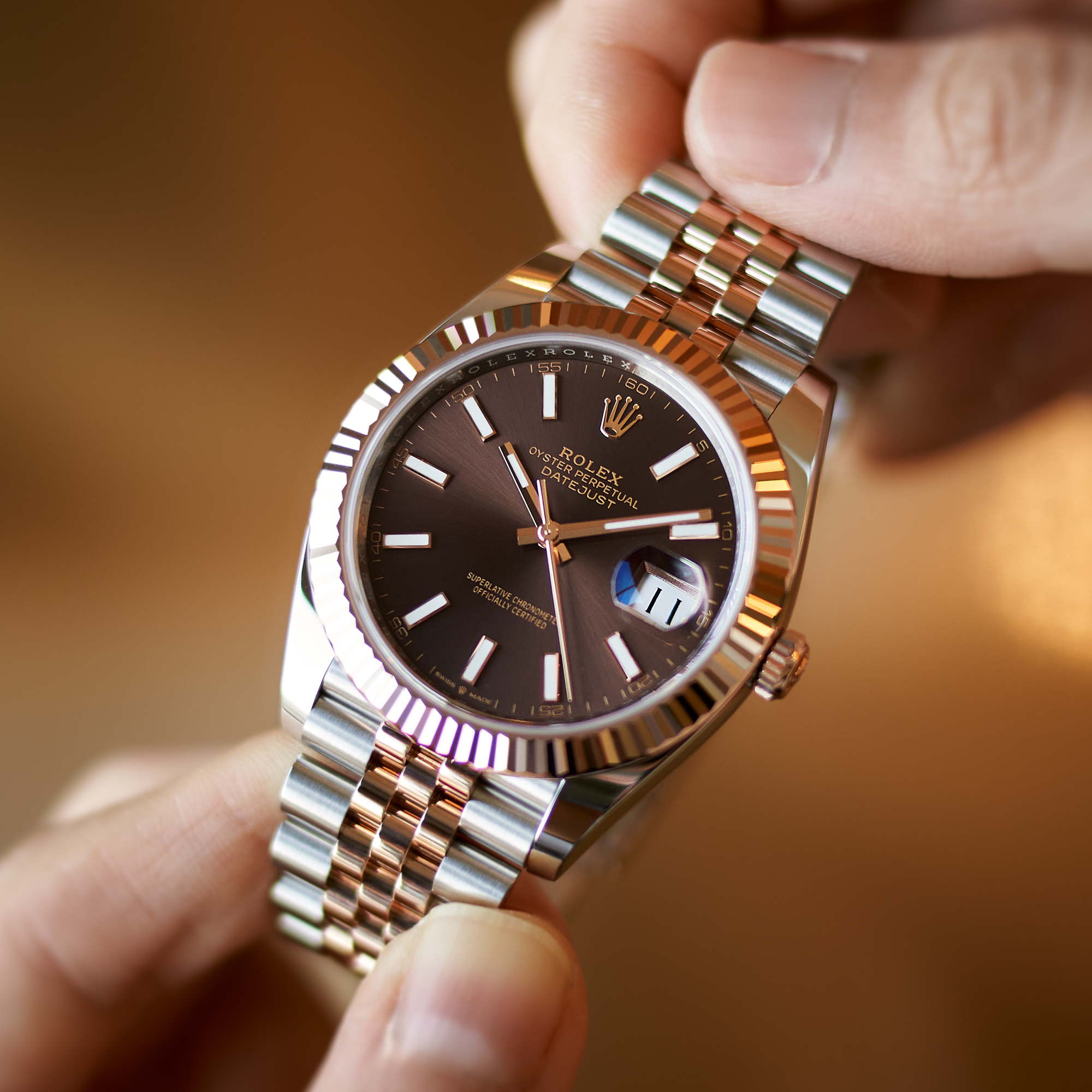 Datejust Rose Gold & Steel Jubilee Brown Dial 41mm Product Image
