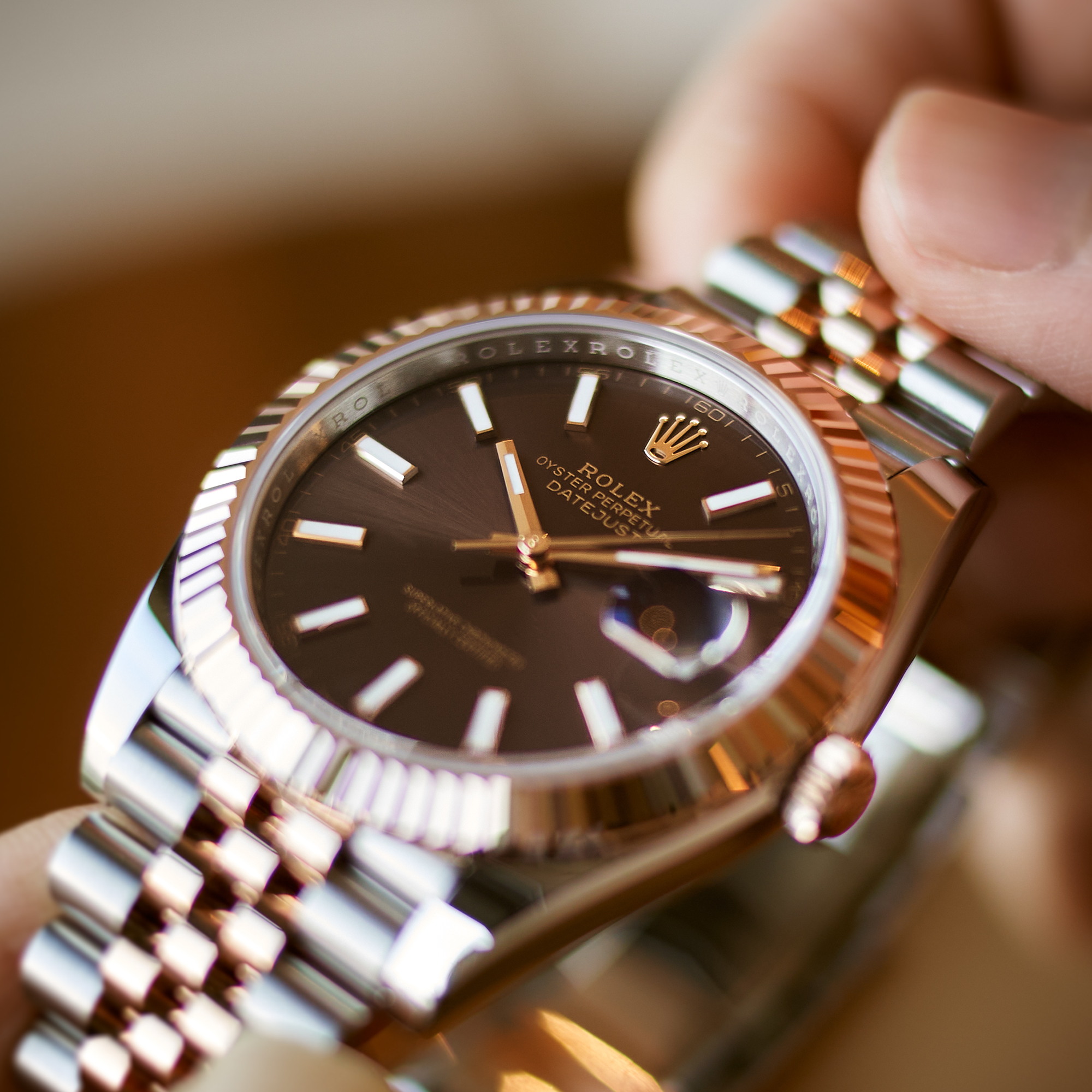 Datejust Rose Gold & Steel Jubilee Brown Dial 41mm Product Image