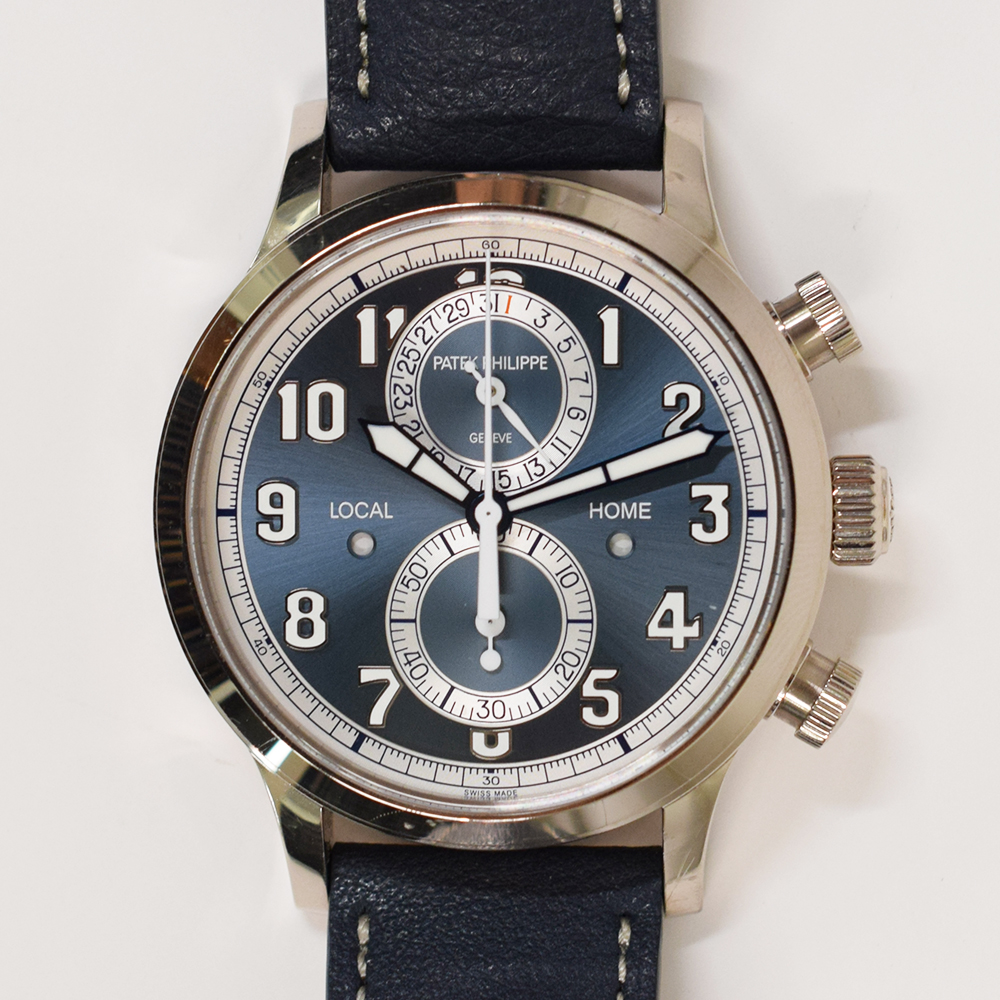 Calatrava Pilot Travel Time Chronograph White Gold Grey Dial 42mm Product Image 3
