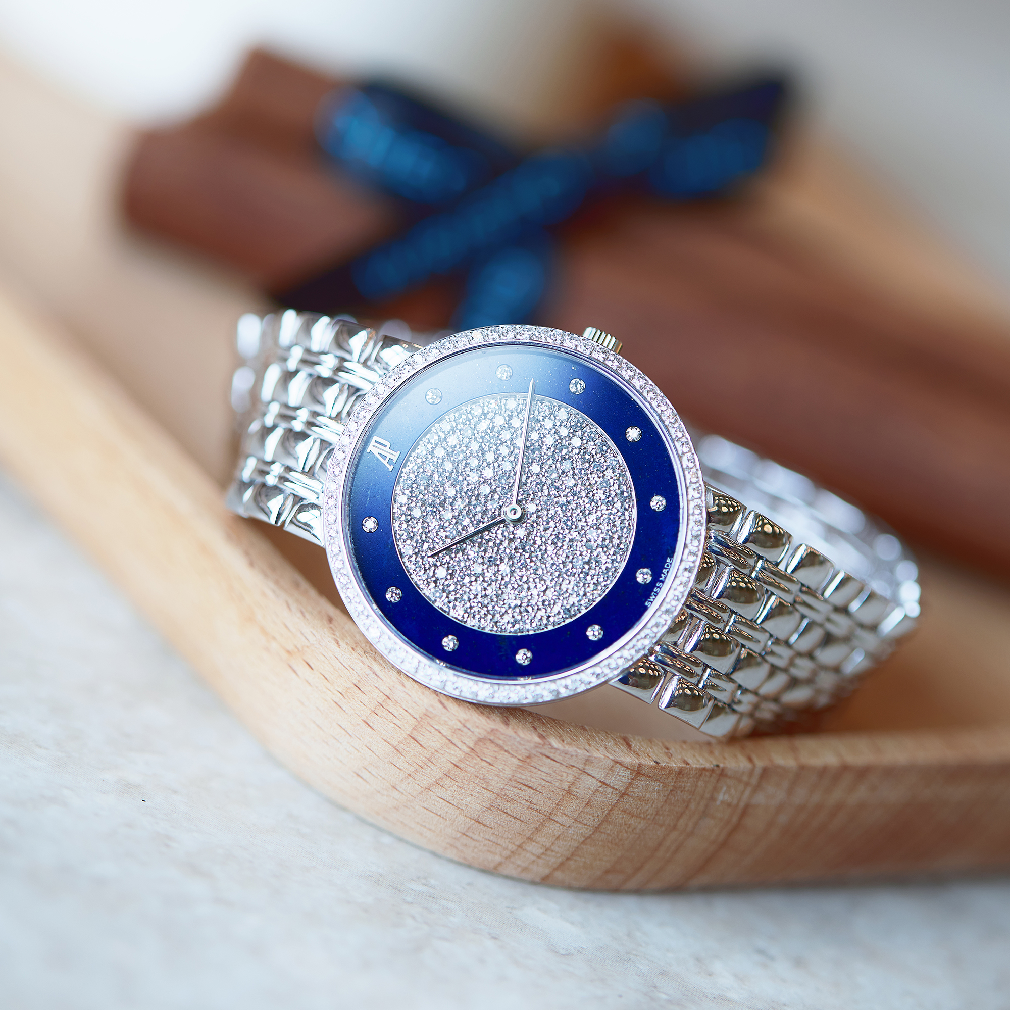 Vintage Dancer White Gold Diamond Lapis Lazuli Pave Dial 31mm Product Image