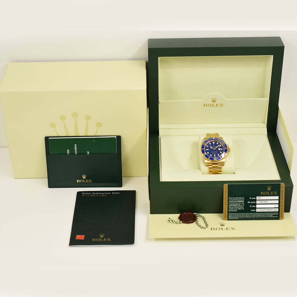 Rolex Submariner Date Yellow Gold Blue Dial 40mm 116618LB-0003