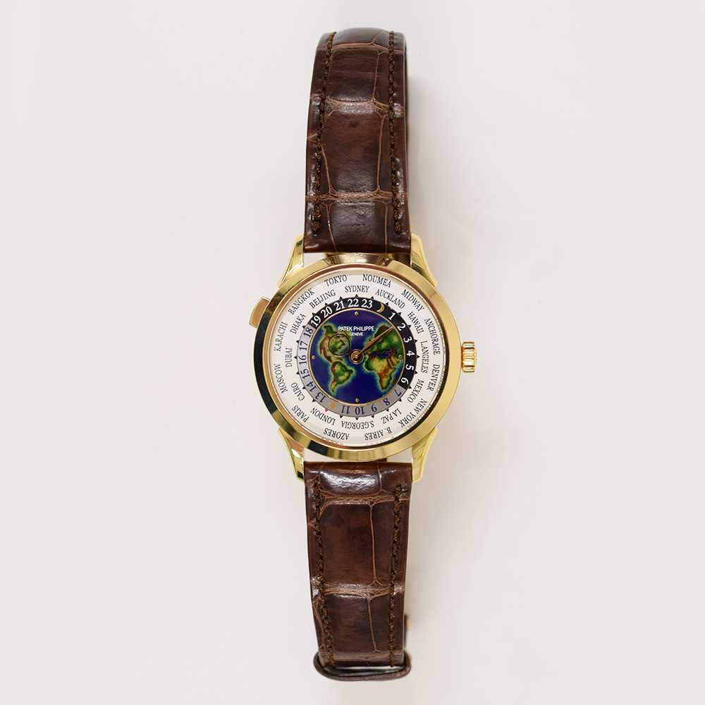 Patek Philippe World Time Yellow Cloisonné Enamel Dial 38mm 5231J