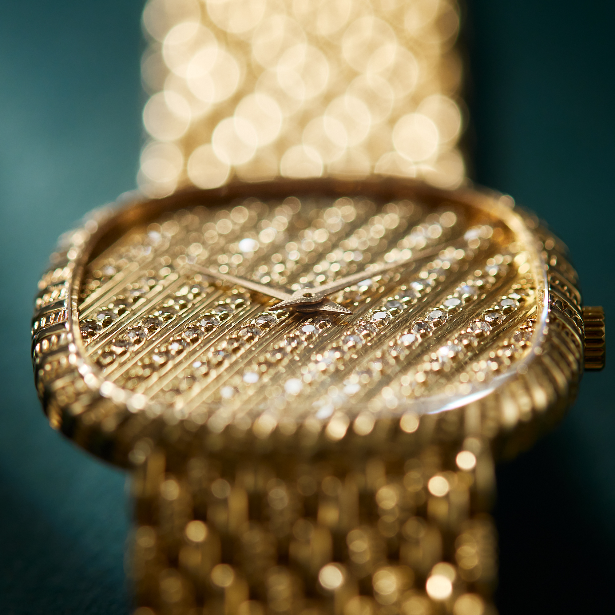 Vintage Yellow Gold Pave Dial 28mm Product Image