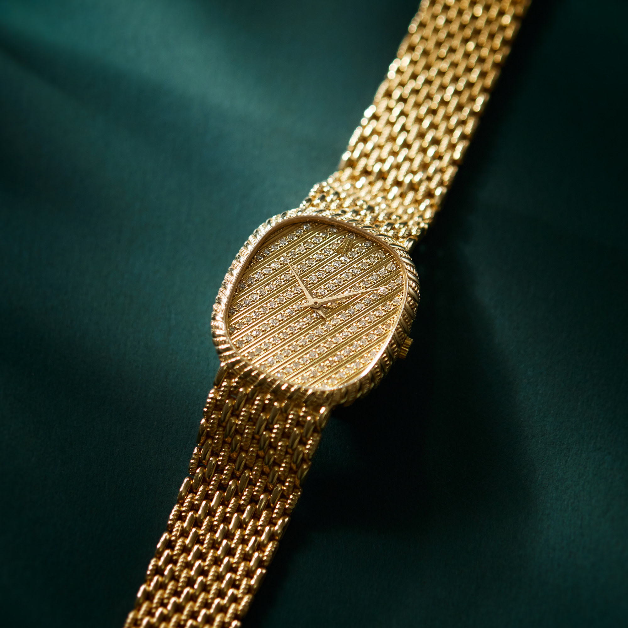 Vintage Yellow Gold Pave Dial 28mm Product Image