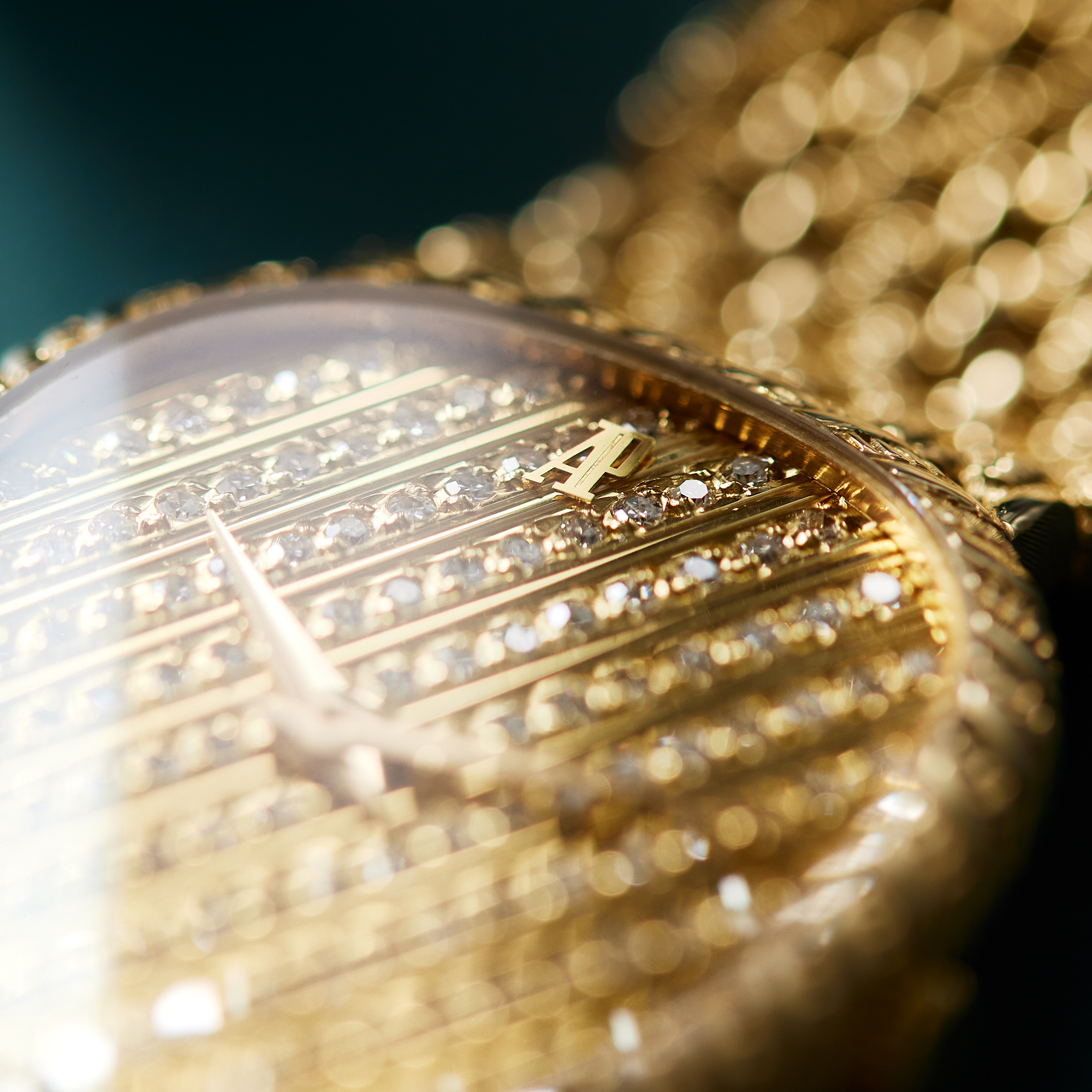 Vintage Yellow Gold Pave Dial 28mm Product Image