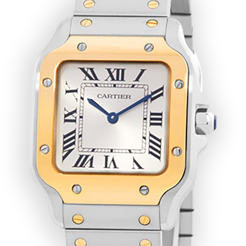 Santos de Cartier Yellow Gold & Steel Silver Dial 34mm Product Image 3