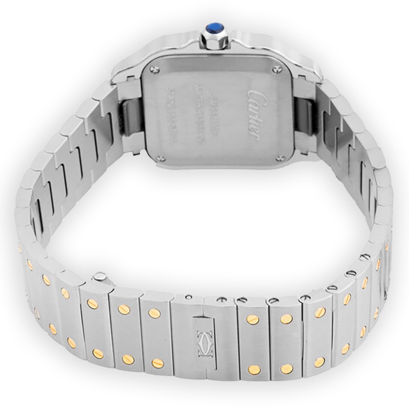 Santos de Cartier Yellow Gold & Steel Silver Dial 34mm Product Image 4
