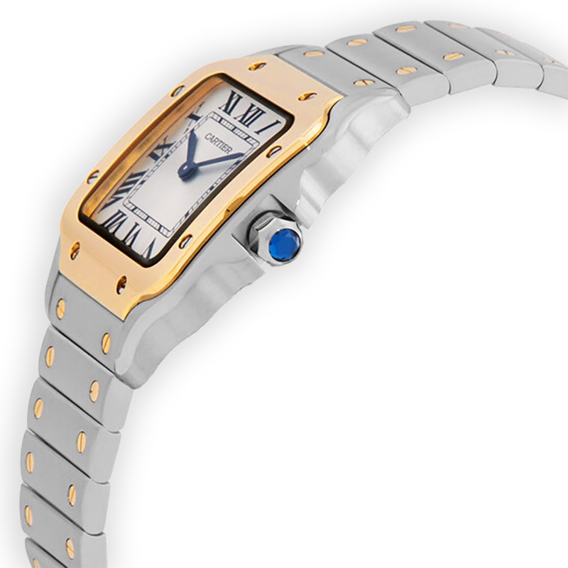 Santos de Cartier Yellow Gold & Steel Silver Dial 34mm Product Image 2