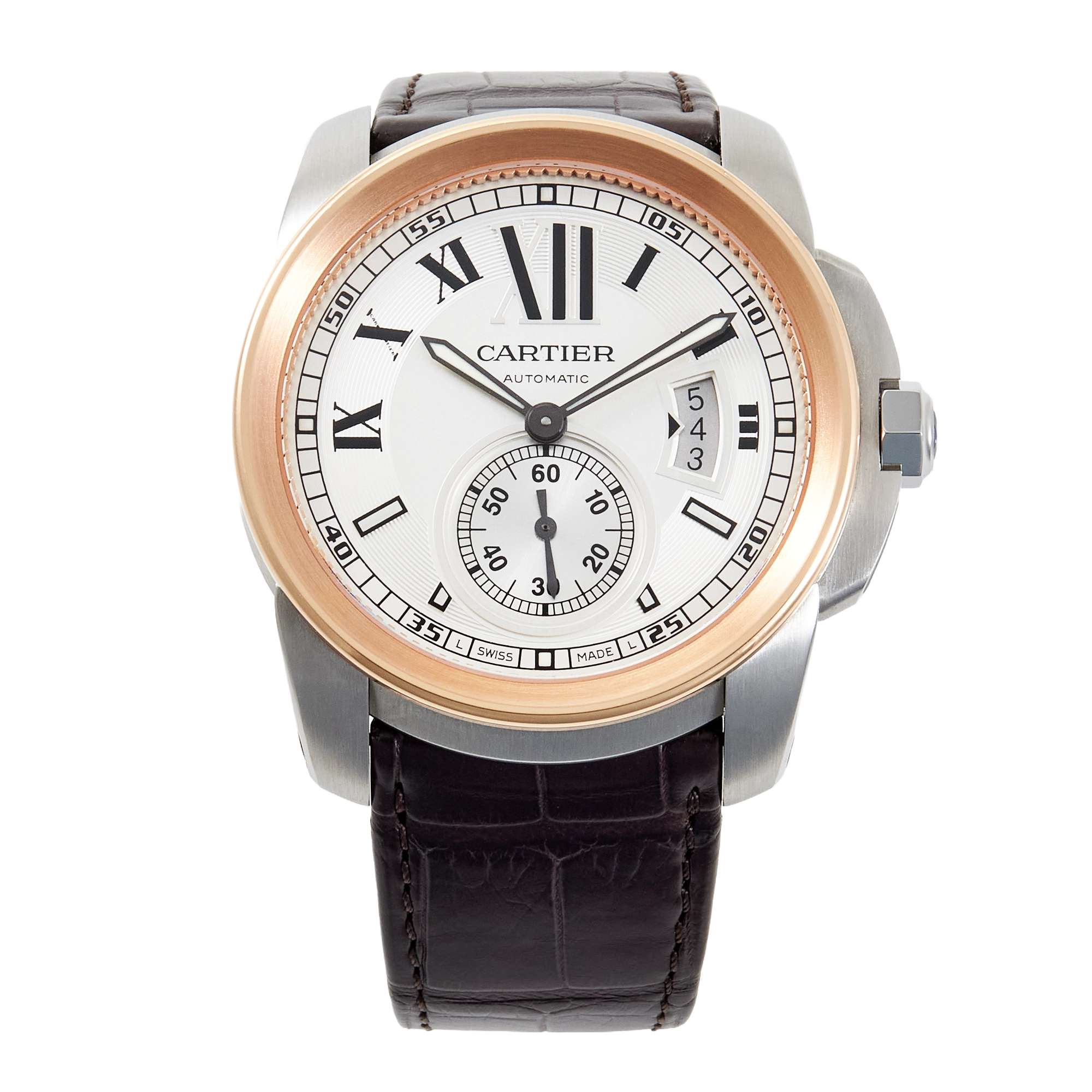 Cartier Calibre de Cartier Rose Gold & Steel Black Dial 42mm