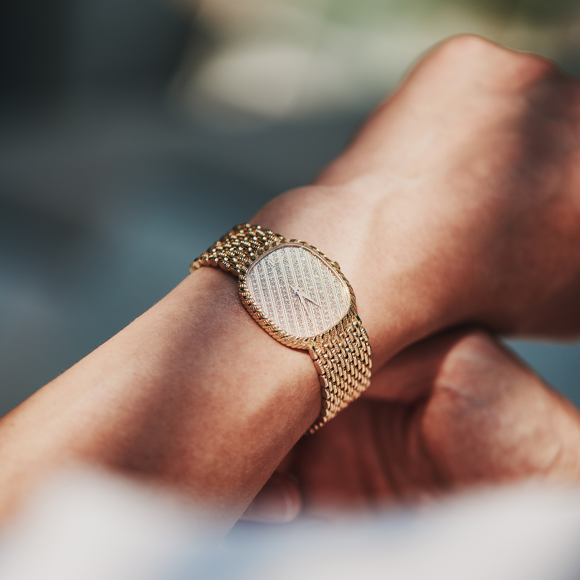 Vintage Yellow Gold Pave Dial 28mm Product Image