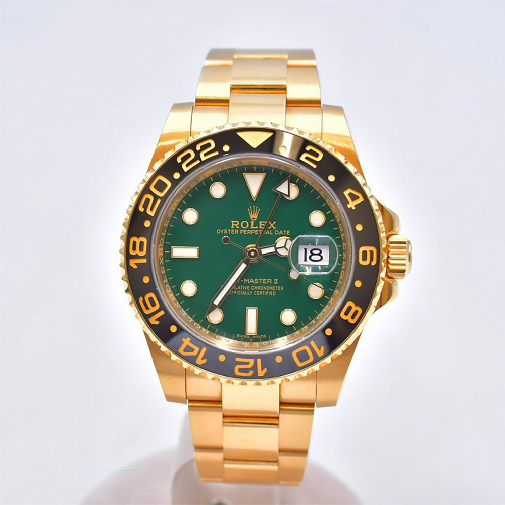 GMT-Master II Yellow Gold Green Dial 40mm Product Image 1
