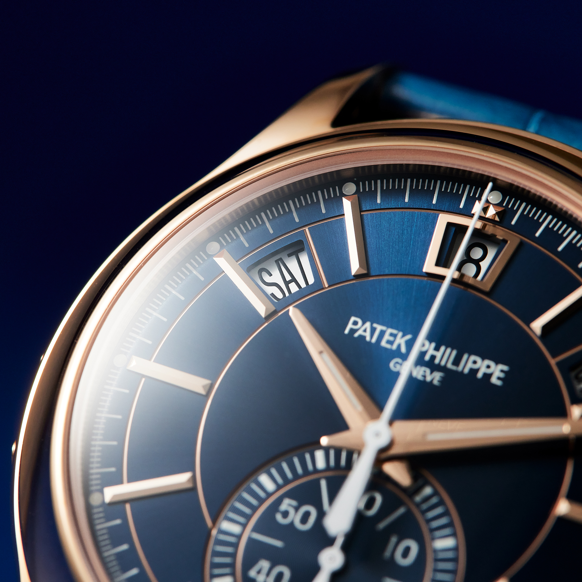 Annual Calendar Chronograph Rose Gold Blue Dial 42mm Product Image 12