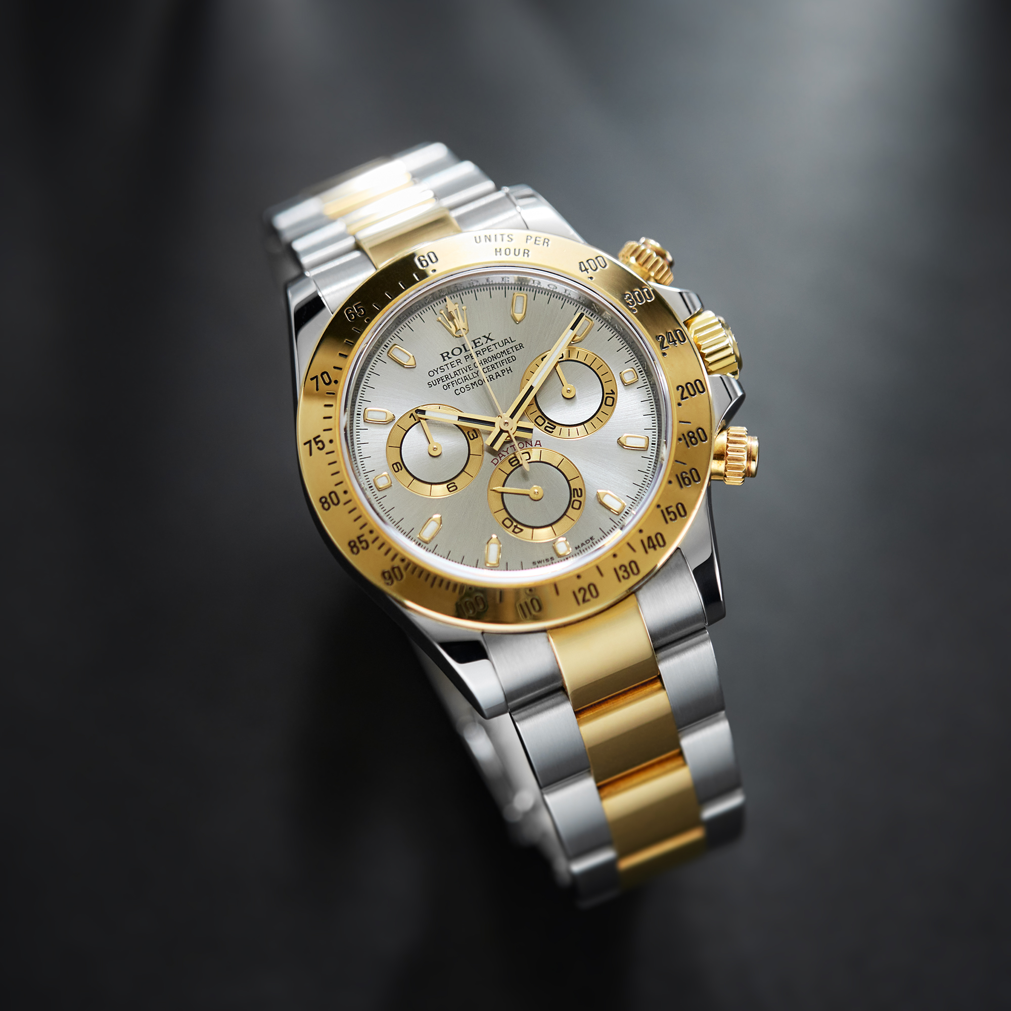 Rolex Daytona Yellow Gold & Steel Grey Dial 40mm 116523-0041