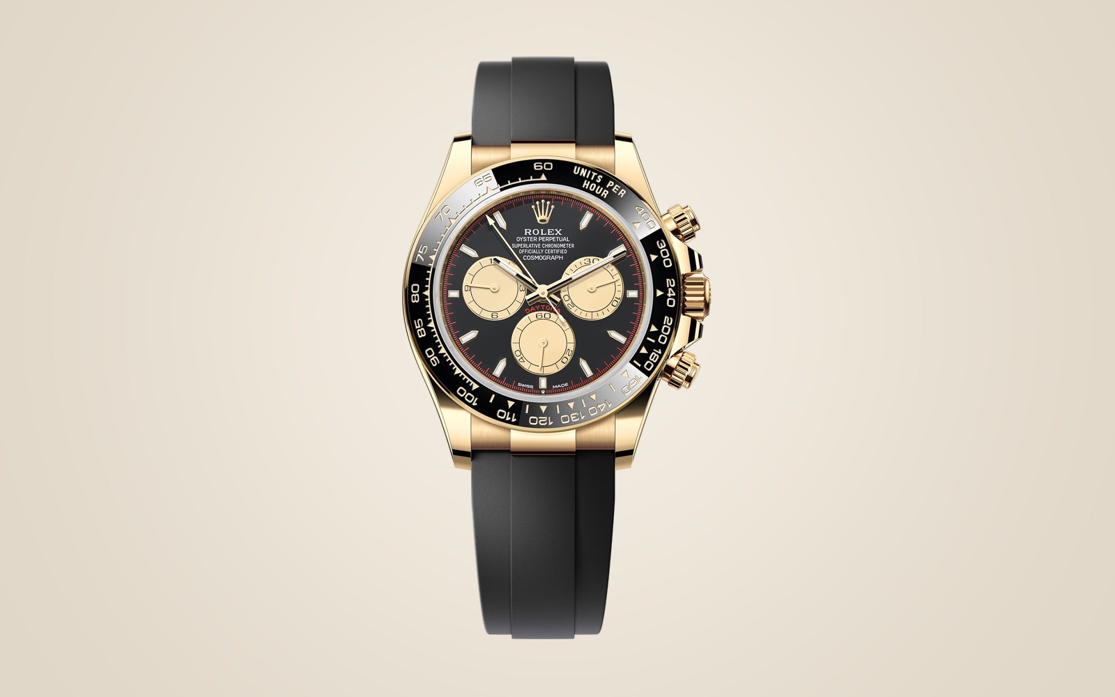 Rolex Daytona 126518LN on champagne background