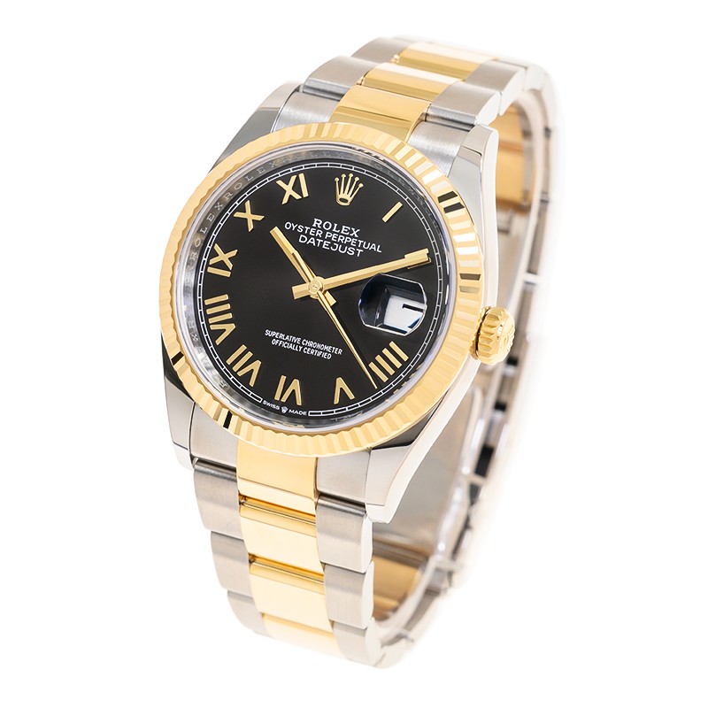 Rolex Datejust Yellow Gold & Steel Black Dial 41mm 126333-0005
