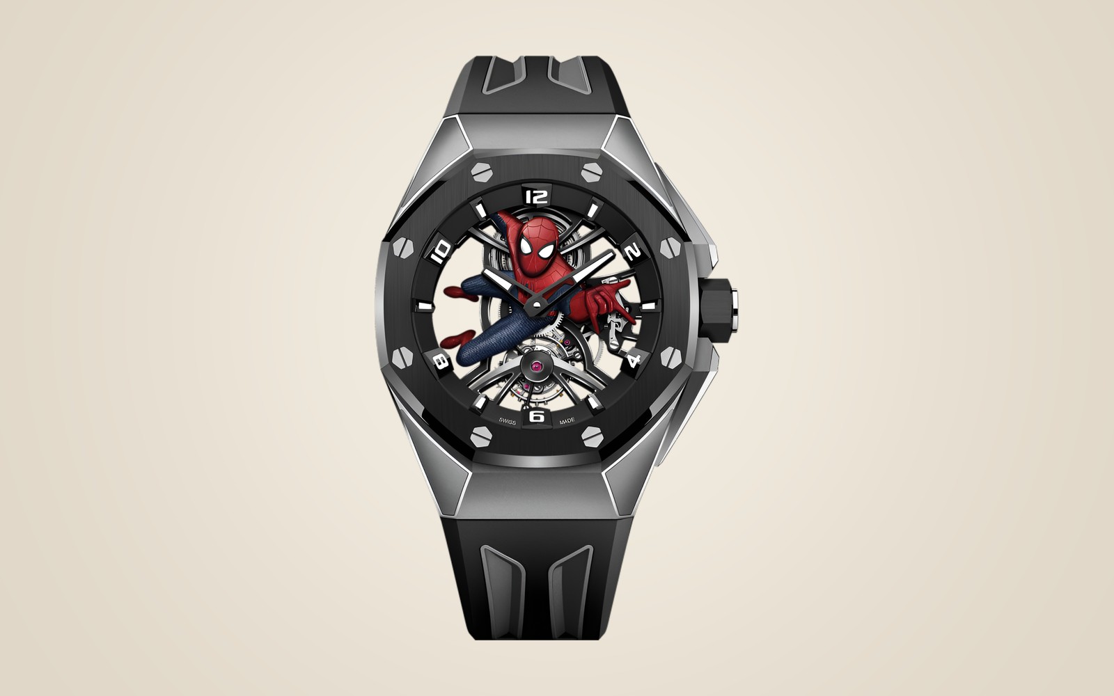 Audemars Piguet Royal Oak Concept Spider-Man flying tourbillon in titanium (ref 26631IO.OO.D002CA.01)