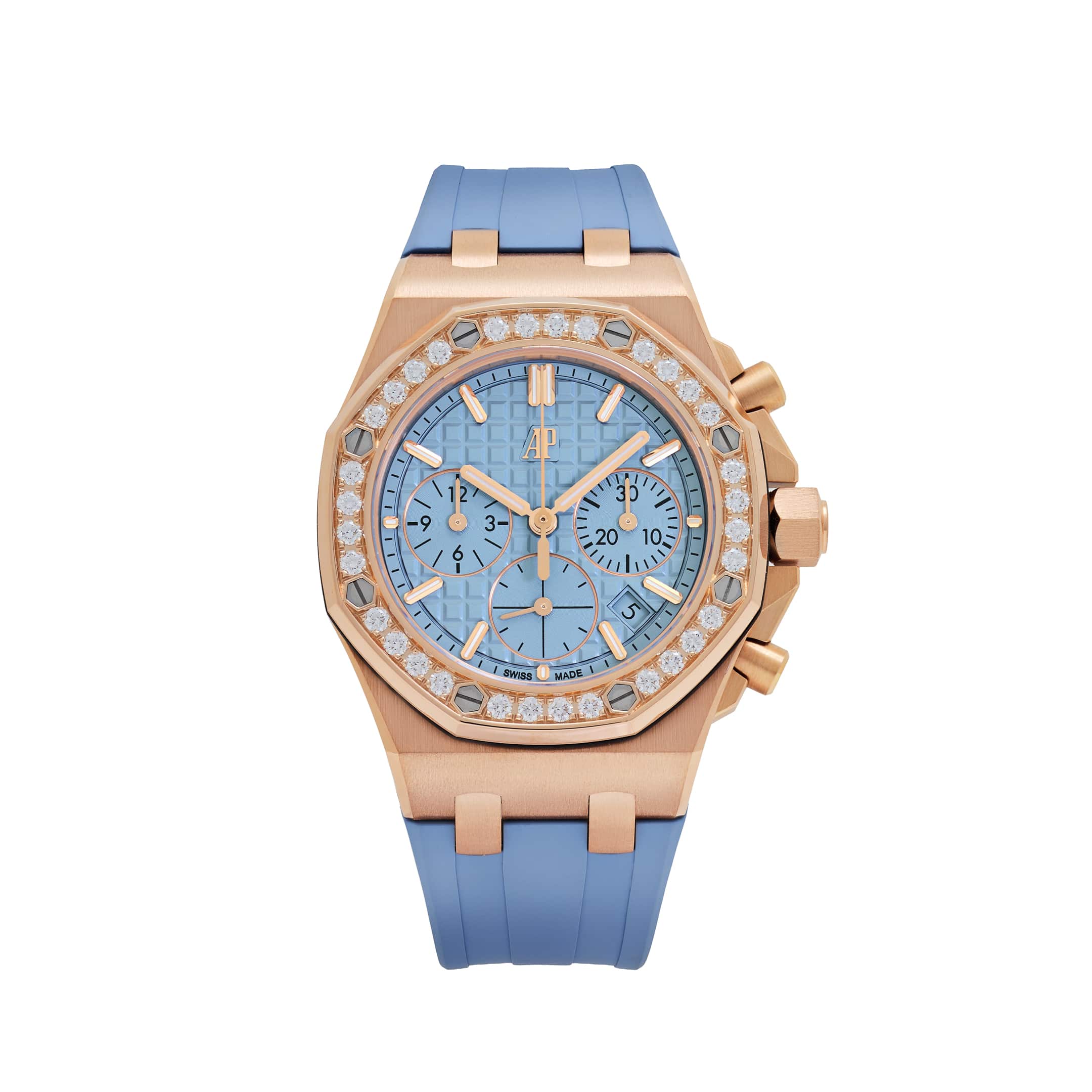 Audemars Piguet Royal Oak Chronograph Steel Diamond Ice Blue Dial