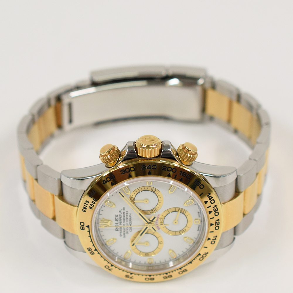 Rolex Daytona Yellow Gold White Dial 40mm 116518 Leather - Make an