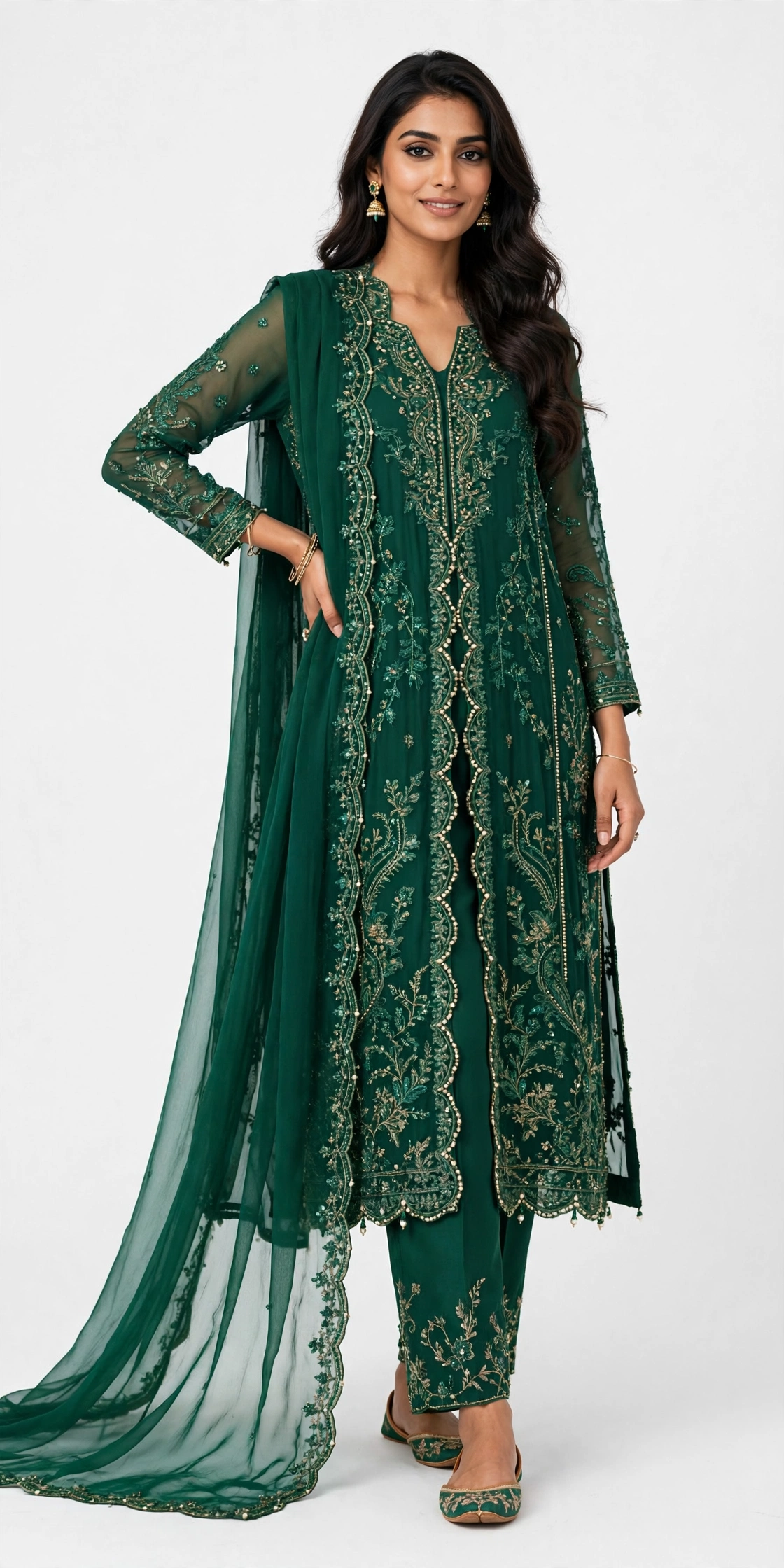 EMBROIDERED & EMBELLISHED CHIFFON 3 PCS (UNSTITCHED)