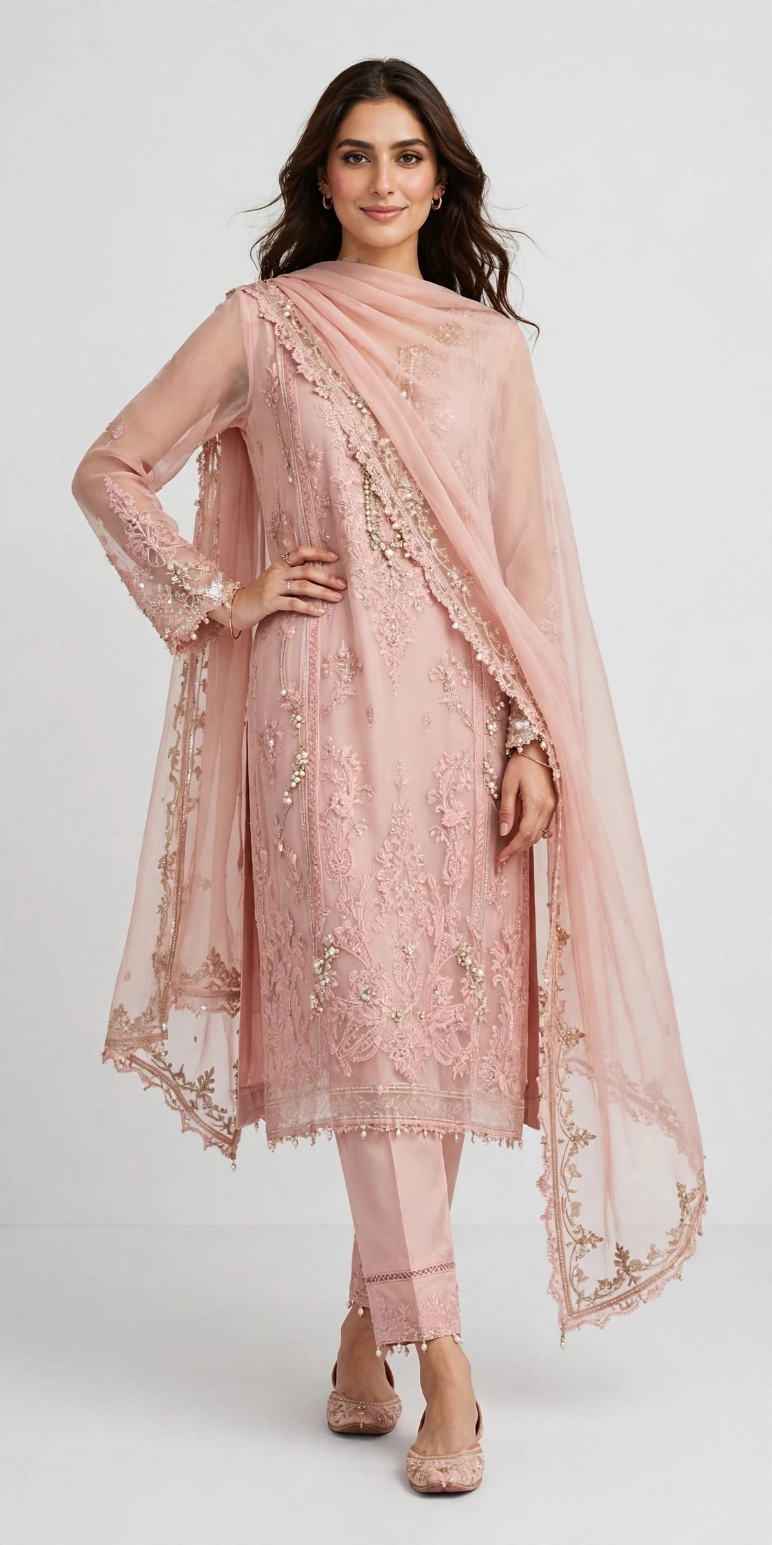 EMBROIDERED & EMBELLISHED CHIFFON 3 PCS (UNSTITCHED)