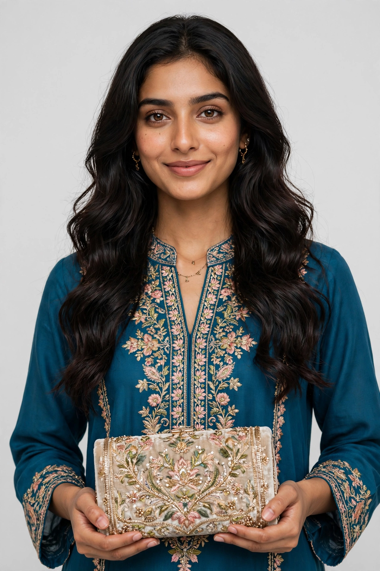 Embroidered Clutch Bag
