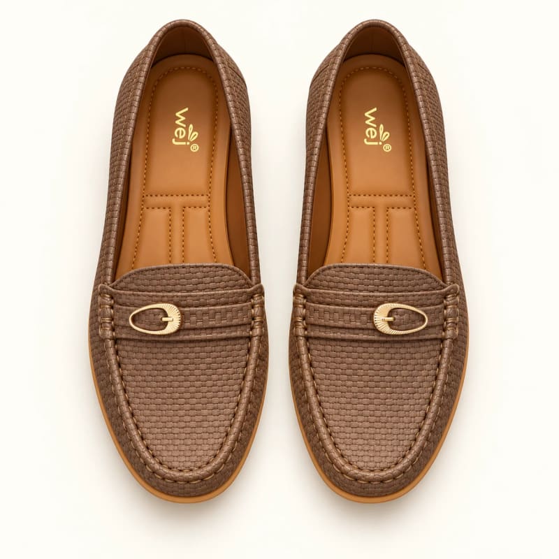 Wej 4636 Woven Buckle Loafer — Brown
