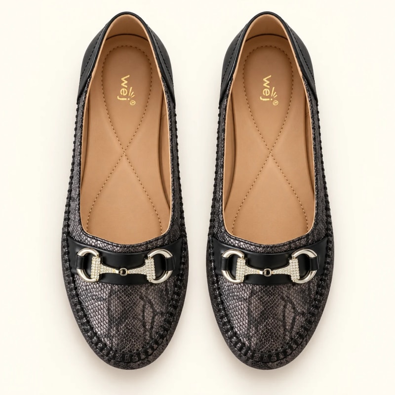 Wej 4378 Crystal Bit Loafer — Black