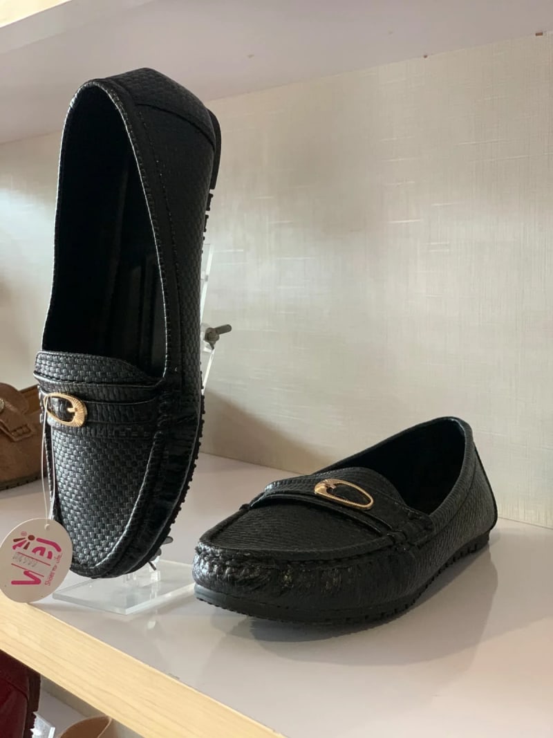 Wej 4636 Woven Buckle Loafer — Black view 4