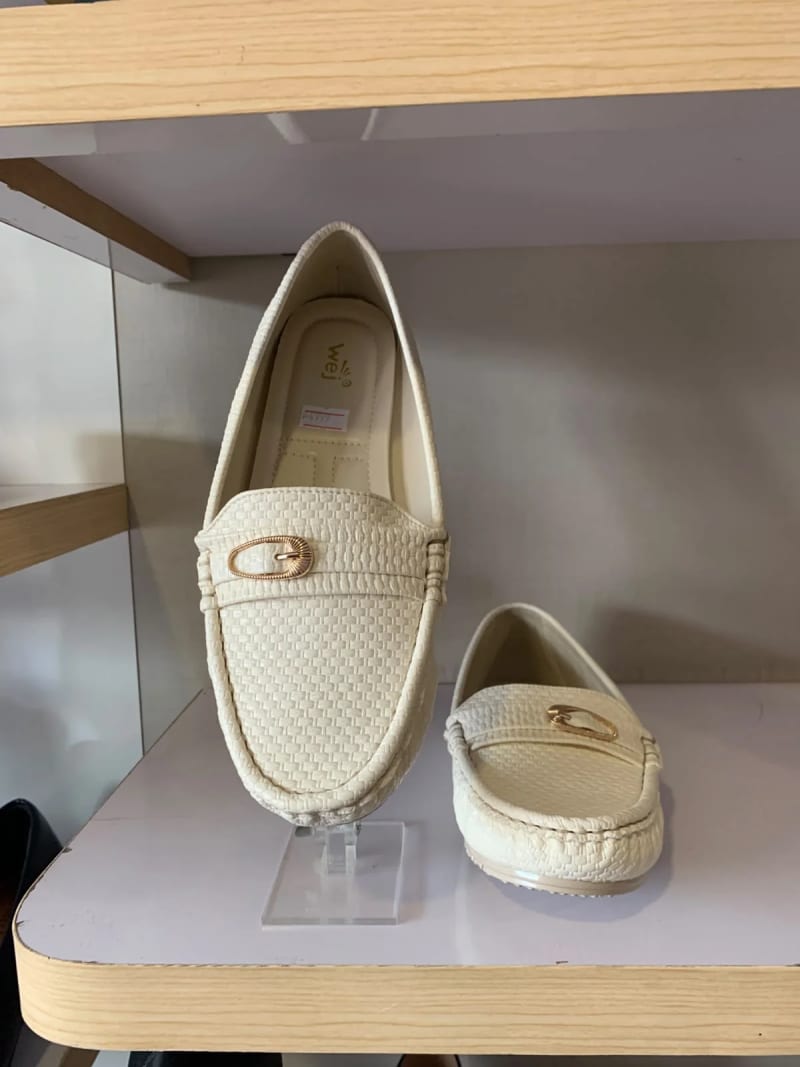 Wej 4636 Woven Buckle Loafer — Cream view 5