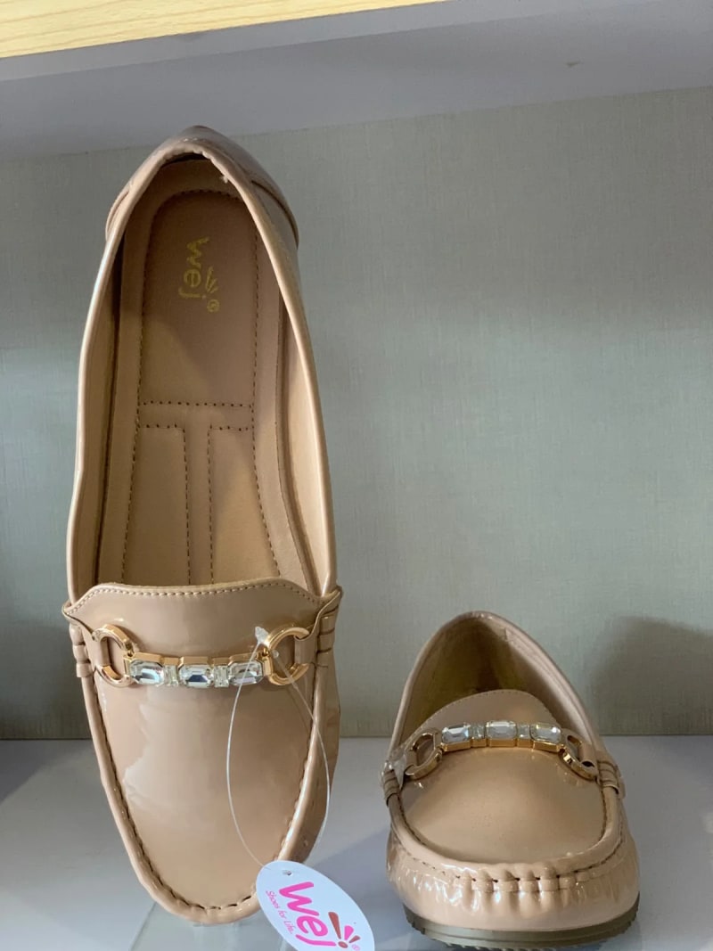 Wej 4635 Crystal Chain Loafer — Beige view 3