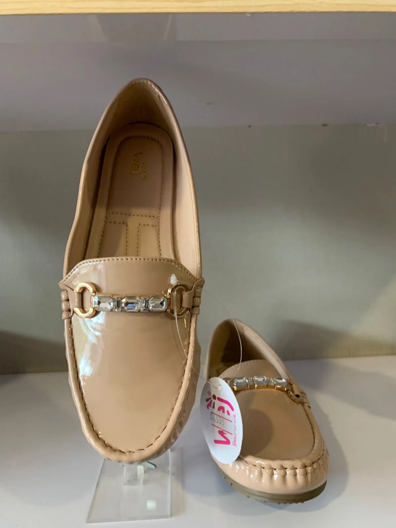Wej 4635 Crystal Chain Loafer — Beige view 4