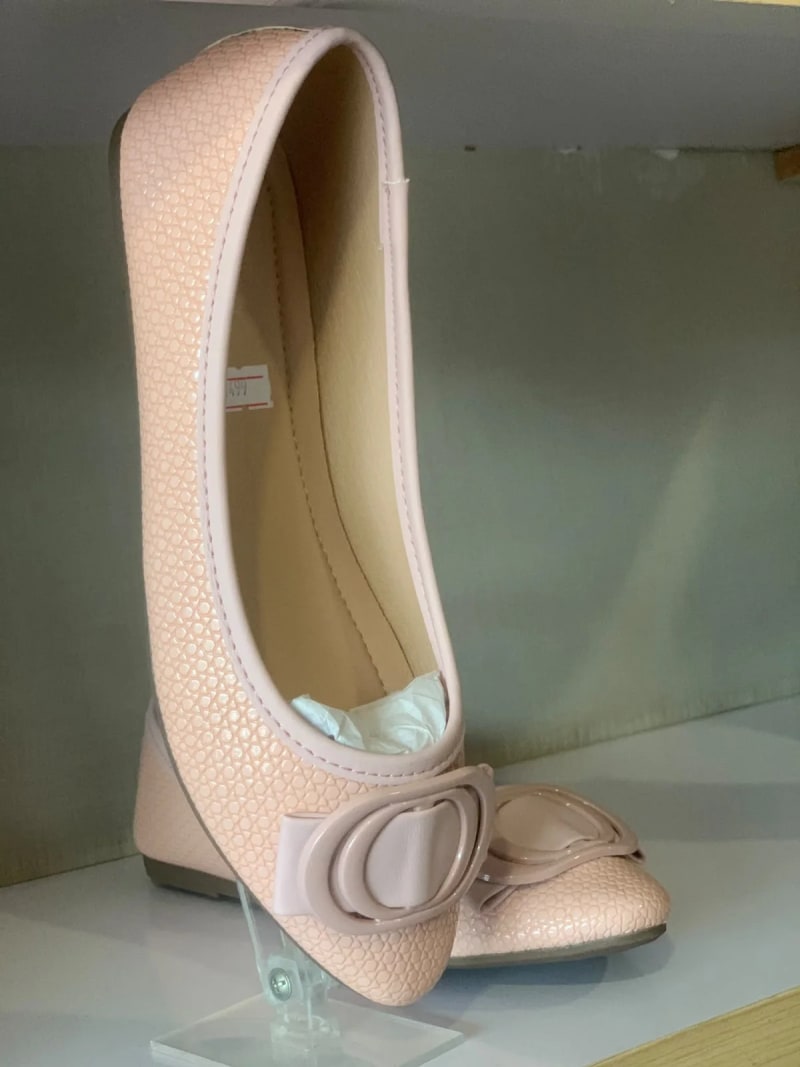 Wej 6443 Oval Buckle Flat — Blush Pink view 4