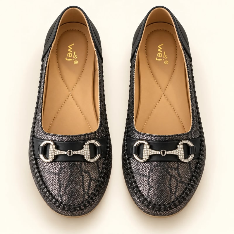 Wej 4378 Crystal Bit Loafer — Black view 2