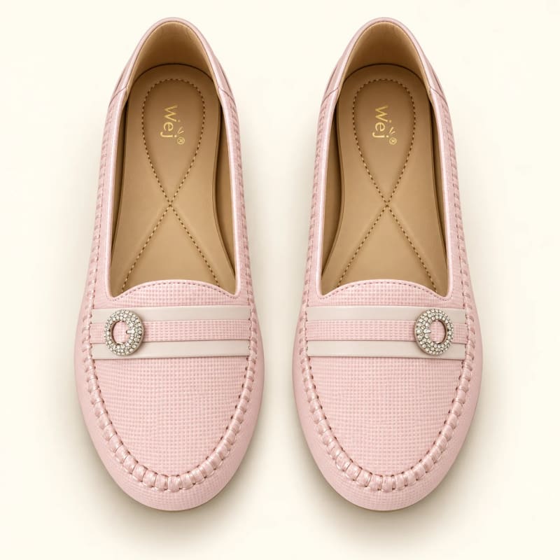 Wej 4474 Round Buckle Loafer — Blush Pink view 2