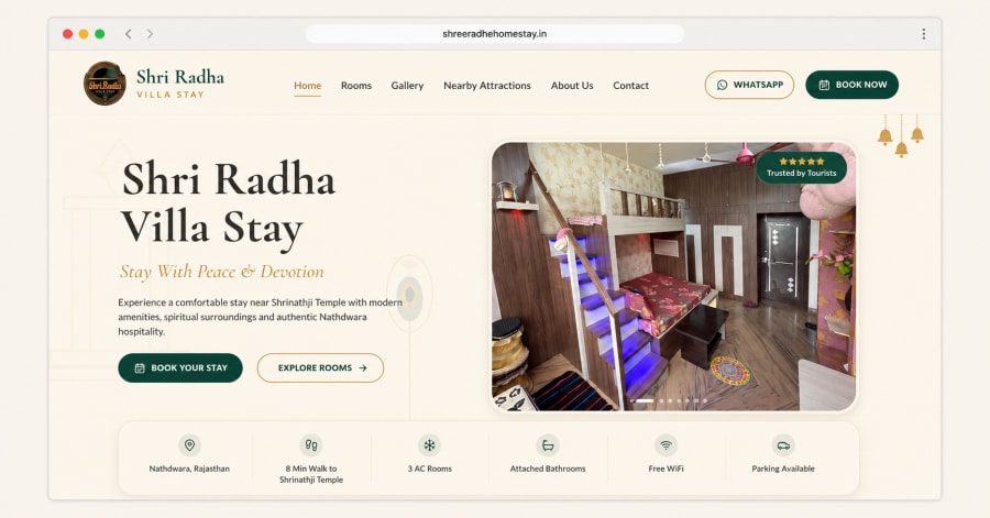 Shree Radhe Home Stay — Hospitality website