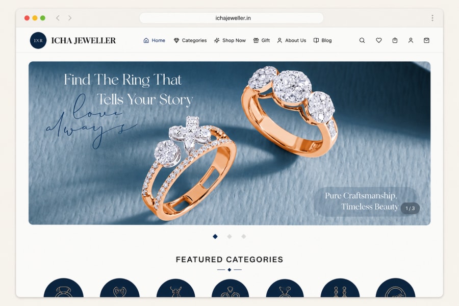 Icha Jewellers — Jewellery website