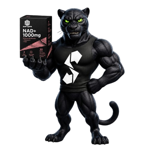 Bolt the Panther Mascot Holding NAD+ 1000mg