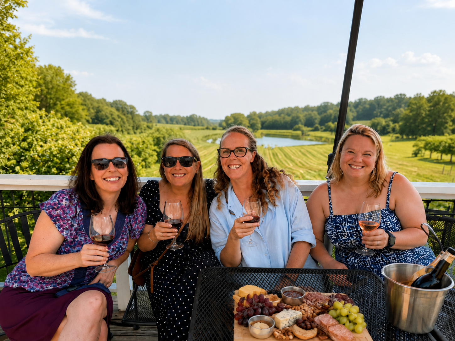 Guests sharing a Virginia wine tasting experience