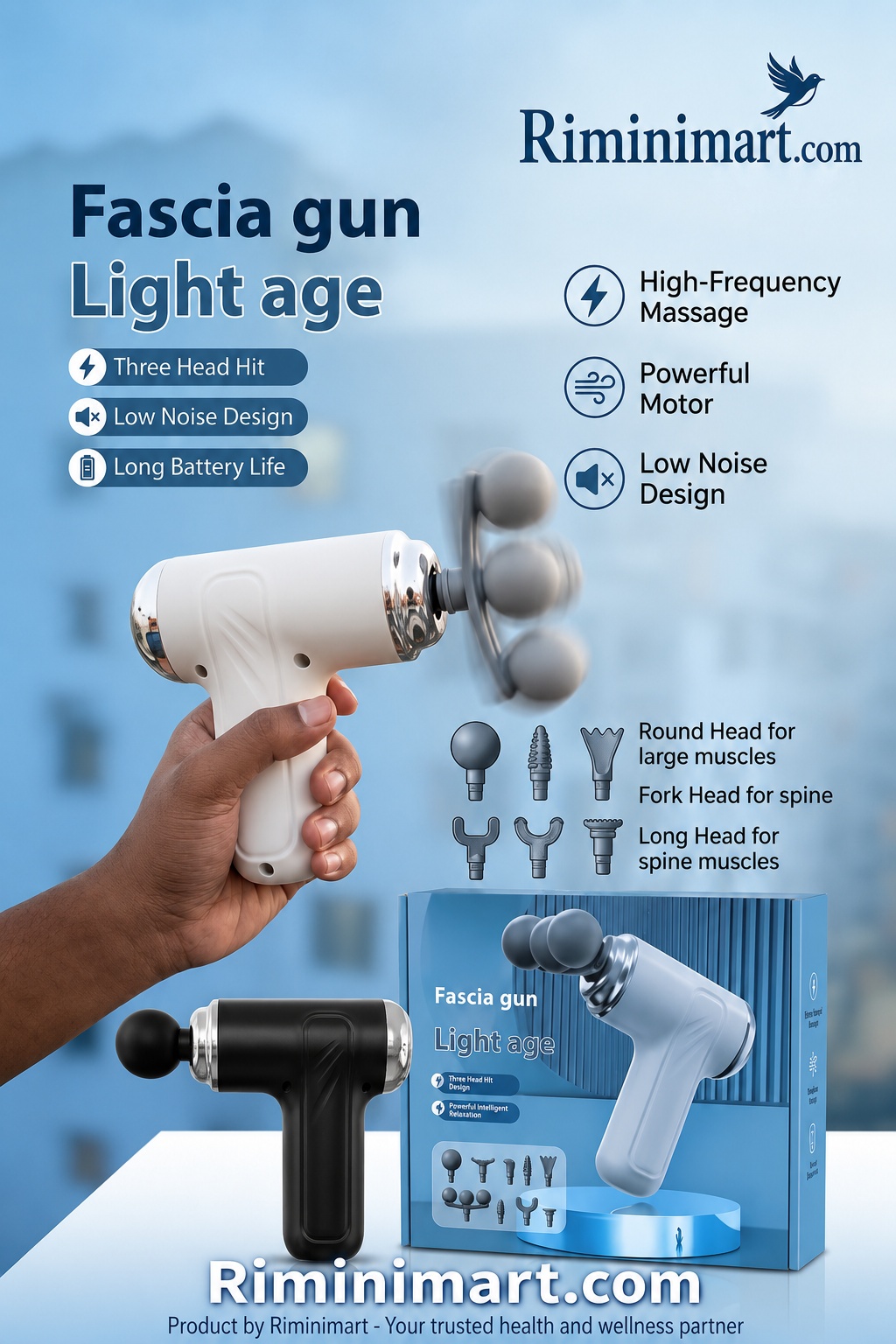 (Original) Portable Massage Gun, Triple head Massage Gun Pro+ Mini, 3-Head Percussion, with 9 Attachments6-Speed Settings - 950.00৳ অর্ডার করতে  অর্ডার করুন  বাটনে ক্লিক করুন।  ফোনে অর্ডার করতে কল করুন: 01602635030
