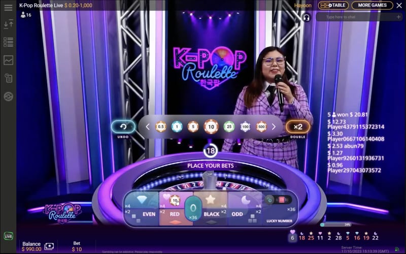 Juego K-Pop Roulette Live